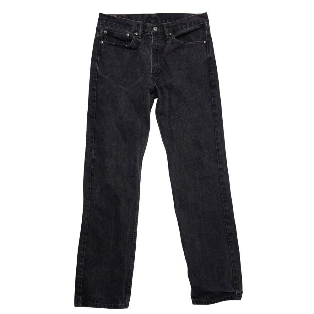 Levi's 505 Black Jeans Men's W34 L34 Straight Fit Made in Indonesia